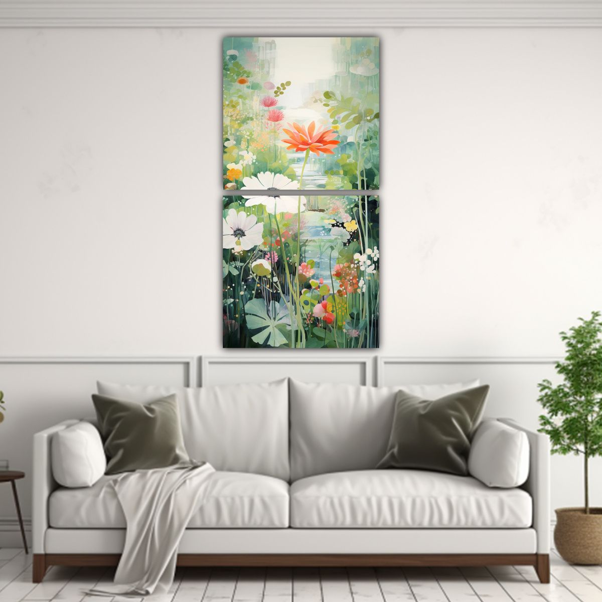 GENERICO - Cuadro Decorativo Lienzo Tema Estrellados Jardín 50x100 Cm