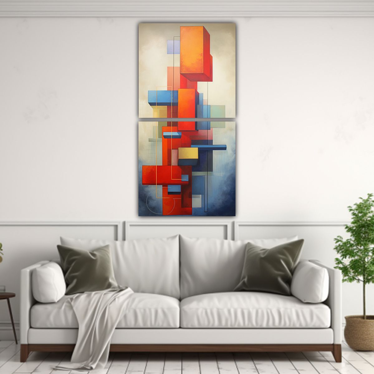 GENERICO - Cuadros Geométricos Adorables De Abstracción 40x80 Cm