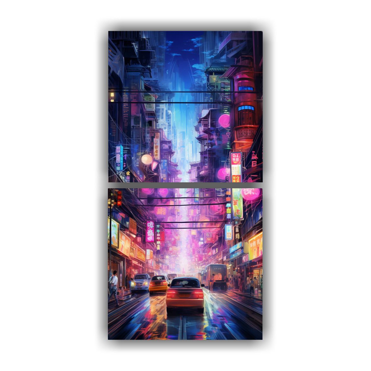 GENERICO - Pinturas Dinámicas De Un Mercado Bullicioso De 60x120 Cm
