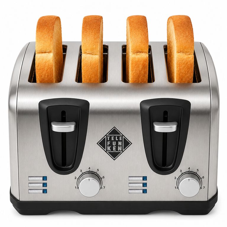 TELEFUNKEN Tostador Eléctrico Doble 4en1 Easy Toast Pro Inox 1450W