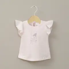 OPALINE - Polera rosada estampada de niña