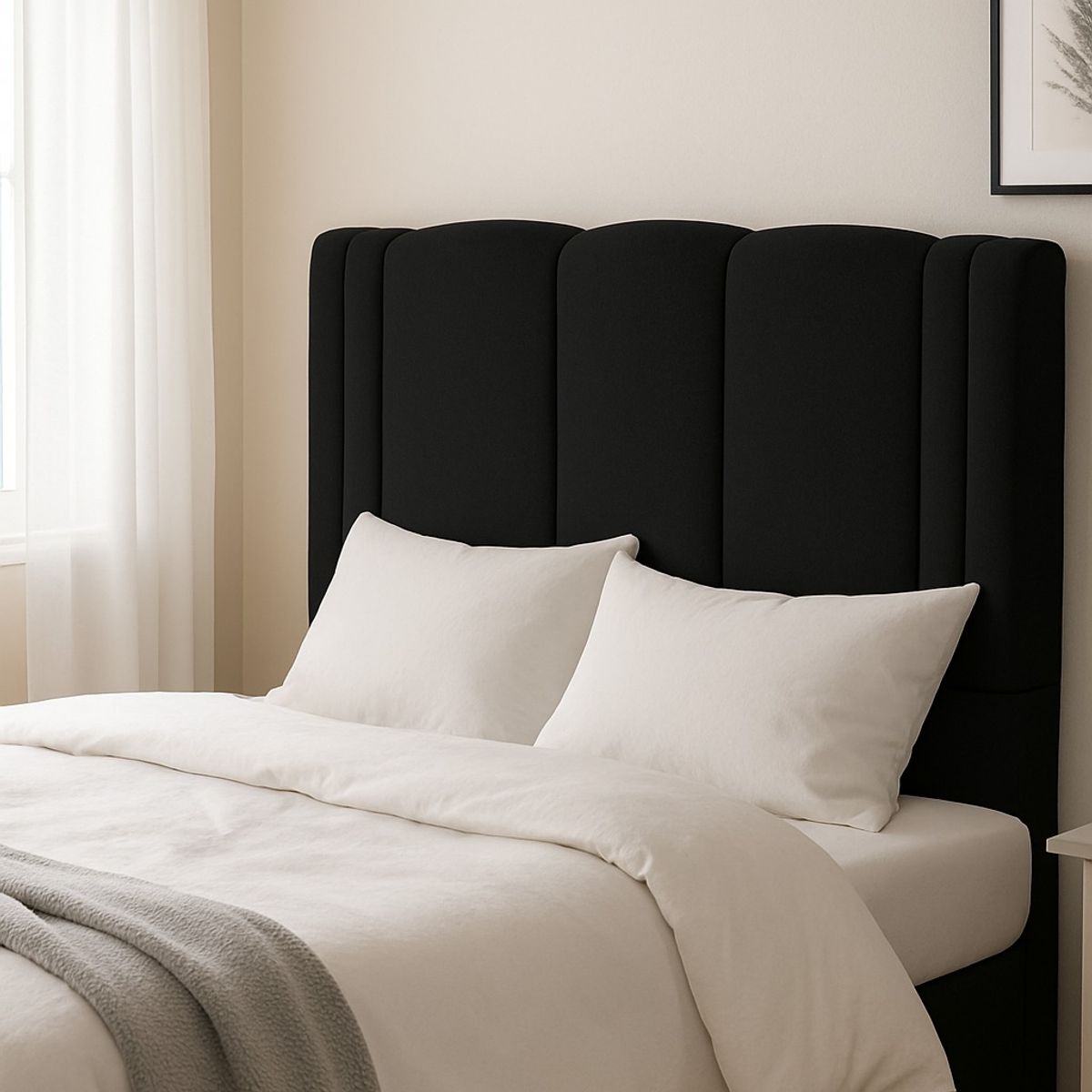 GENERICO - Respaldo De Cama 1.5 Plazas Milano Negro