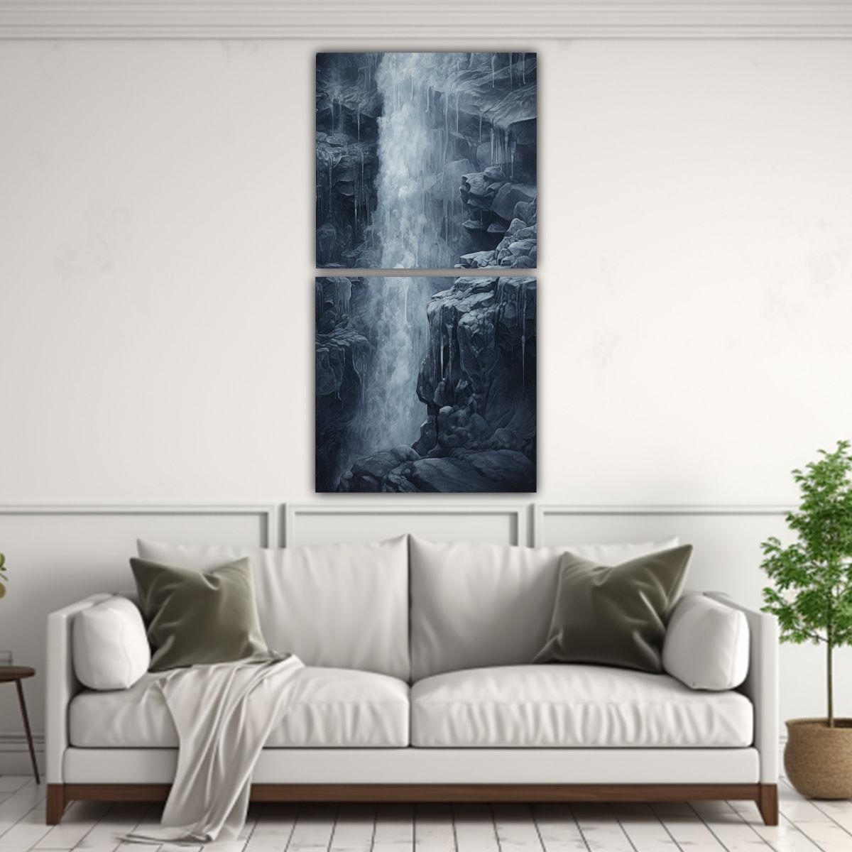 GENERICO - Pinturas Abstractas De La Belleza De Una Cascada 40x80 Cm