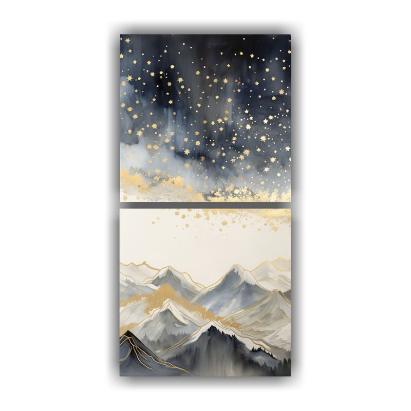 GENERICO - Cuadro Estilo Galería Paisaje De Montaña Con Un 20x40 Cm