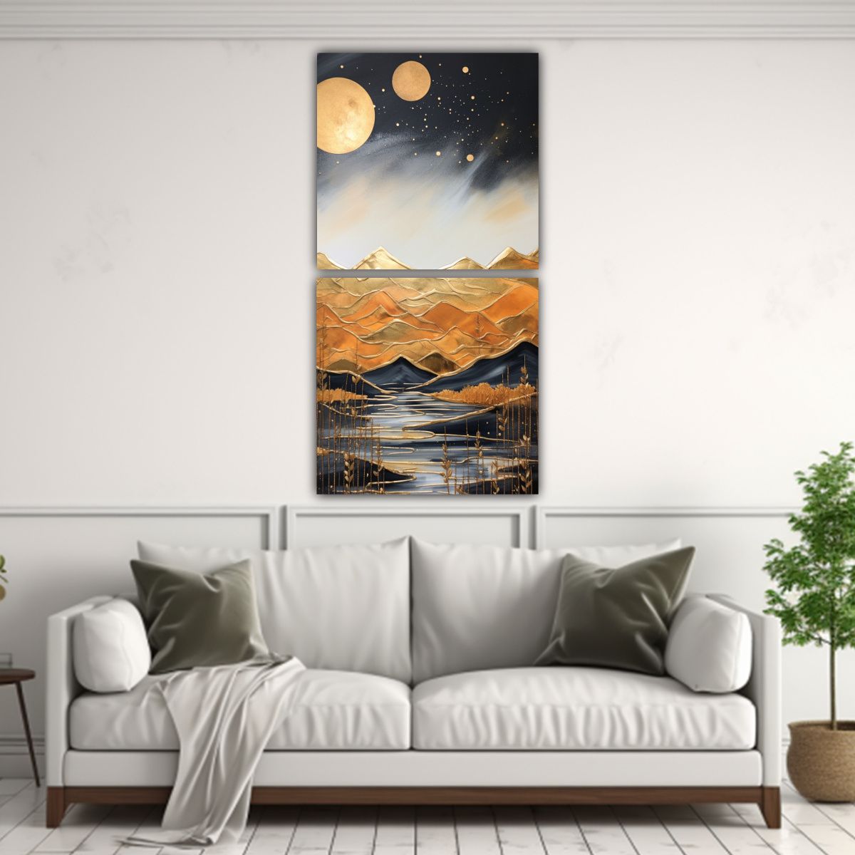 GENERICO - Cuadro Inspirador De Paisaje De Montaña Con 30x60 Cm