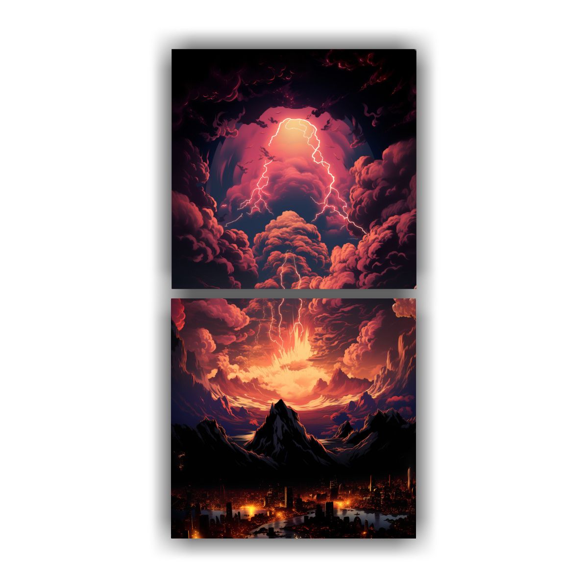 GENERICO - Set De 2 Artes De Pared Enigmático Morning NYC 50x100 Cm