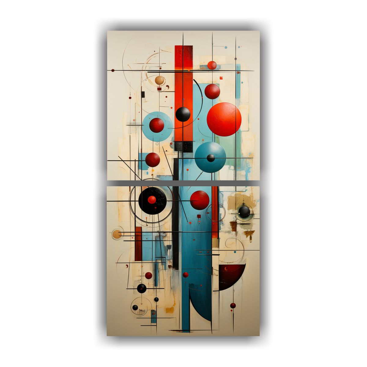 GENERICO - Pinturas Abstractas Modernas De Mediados De Siglo 50x100 Cm