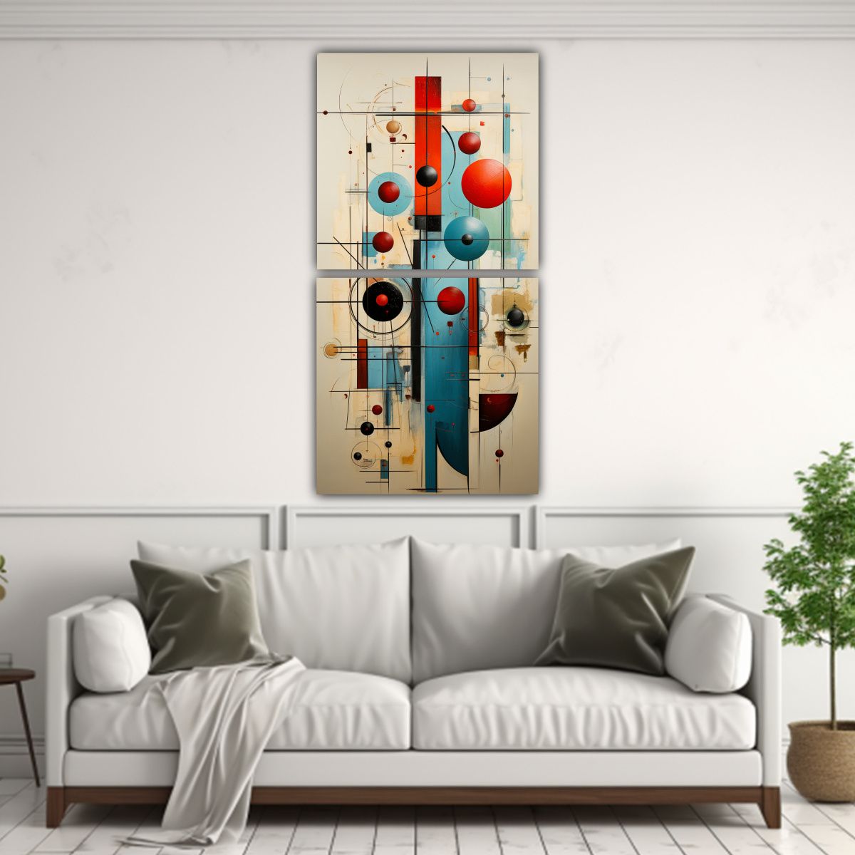 GENERICO - Pinturas Abstractas Modernas De Mediados De Siglo 50x100 Cm