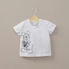 OPALINE - Polera a rayas blanca disney de niño