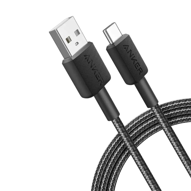 ANKER - Anker 322 Cable USB-A a USB-C 1.8m PowerLine Carga Rápida 15W Negro