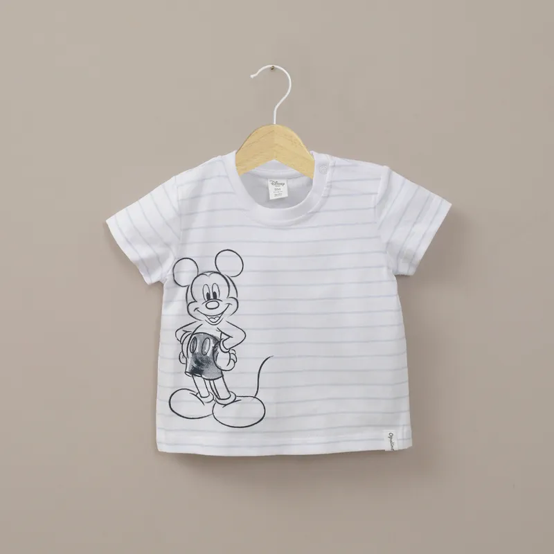 OPALINE - Polera a rayas blanca disney de niño