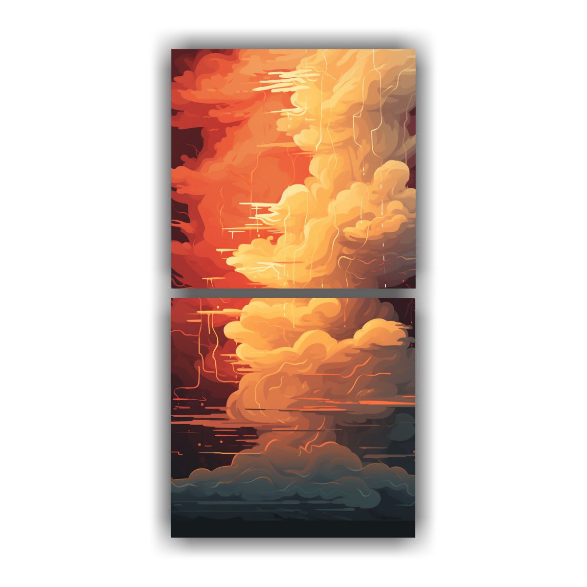 GENERICO - Cuadros Estilo Galería Combinación Tormenta De 50x100 Cm