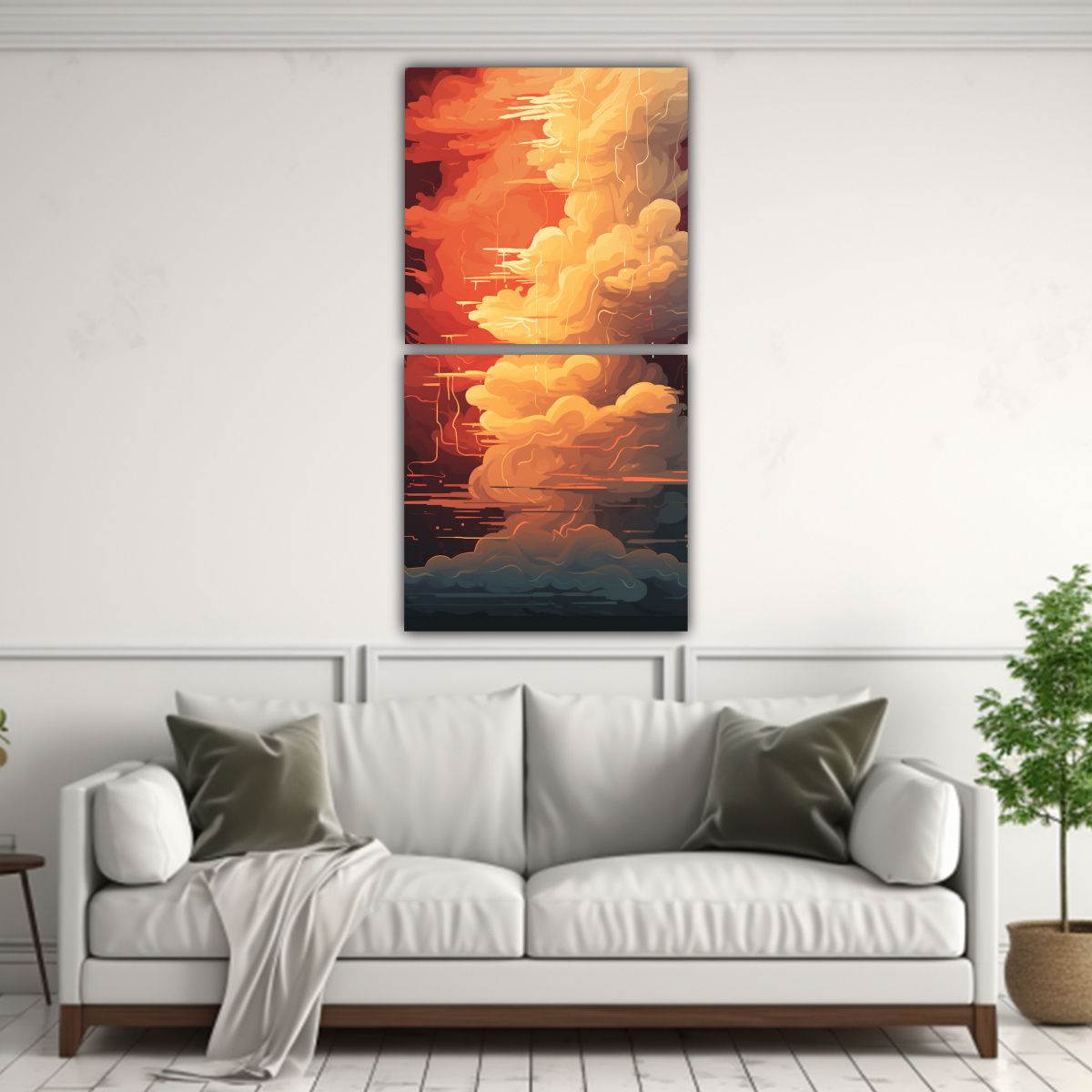 GENERICO - Cuadros Estilo Galería Combinación Tormenta De 50x100 Cm