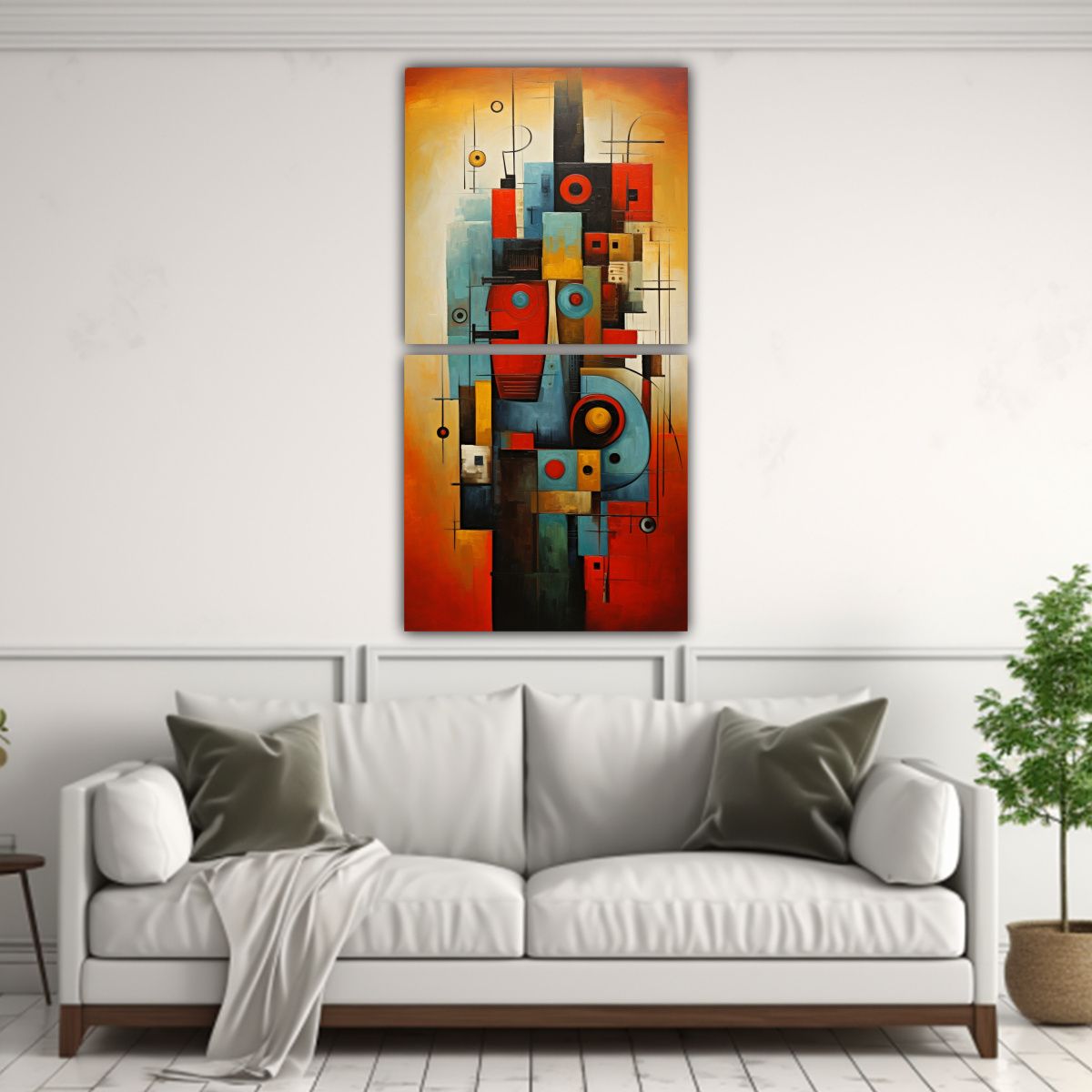 GENERICO - Cuadros Abstractos Modernos De Tela Visión De 50x100 Cm