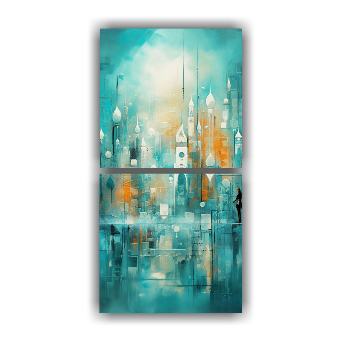 GENERICO - Cuadro Vanguardia Hogar Deco Turquesa 40x80 Cm