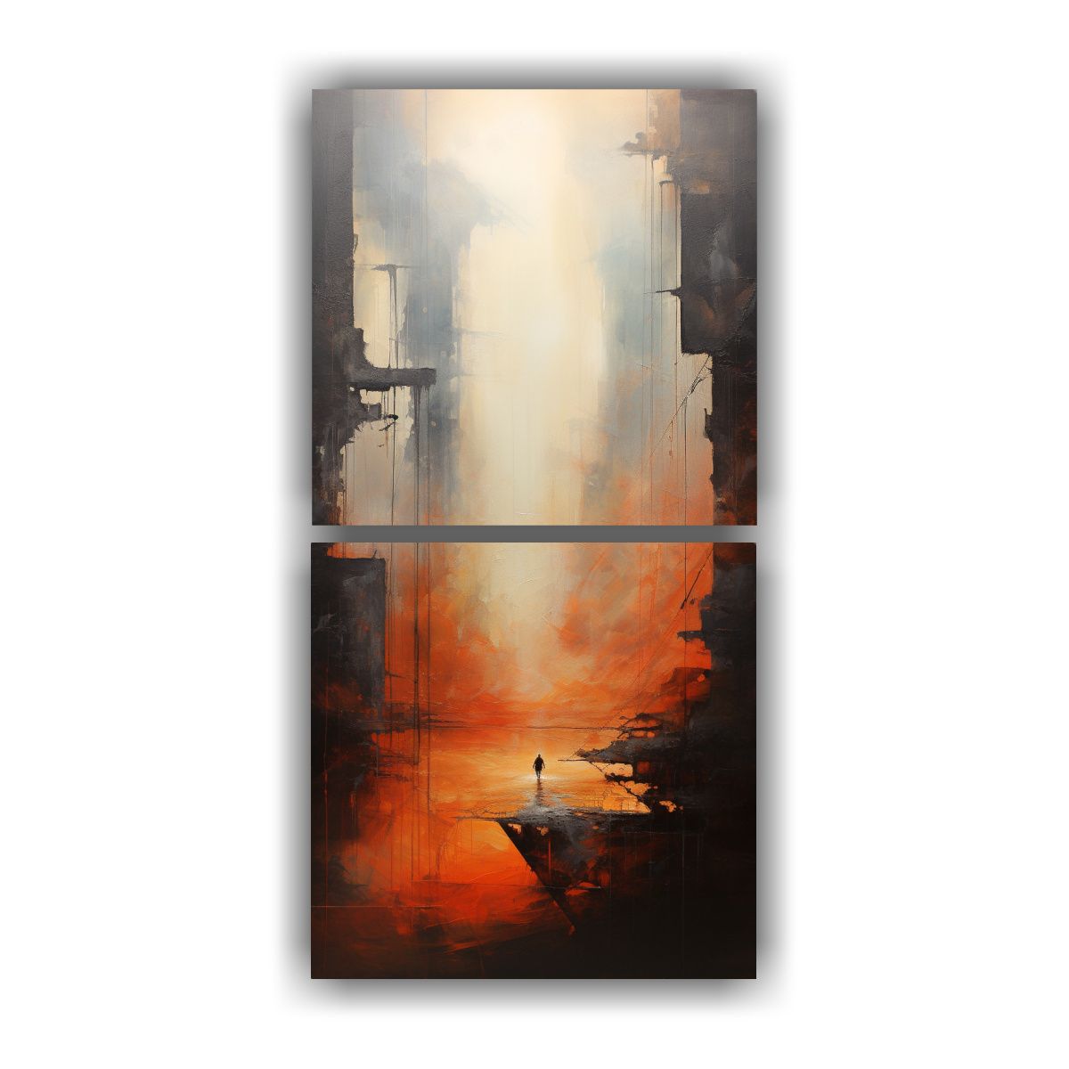 GENERICO - Cuadro Abstracto Con Capas De Recuerdos 30x60 Cm