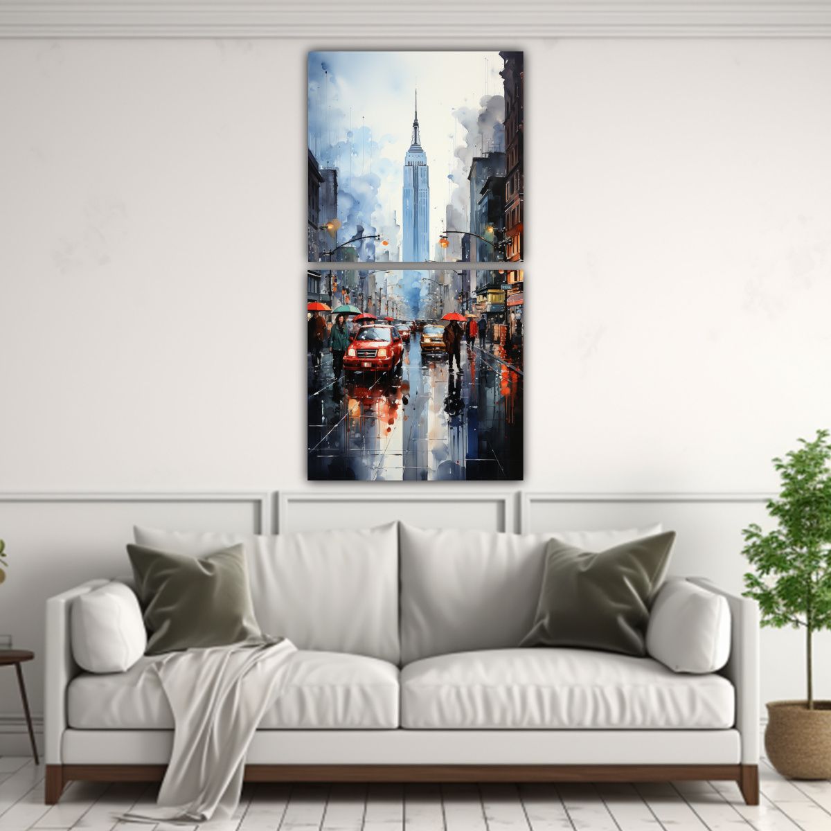 GENERICO - Lienzo Decorativo Relieve Del Paisaje De La Calle 50x100 Cm