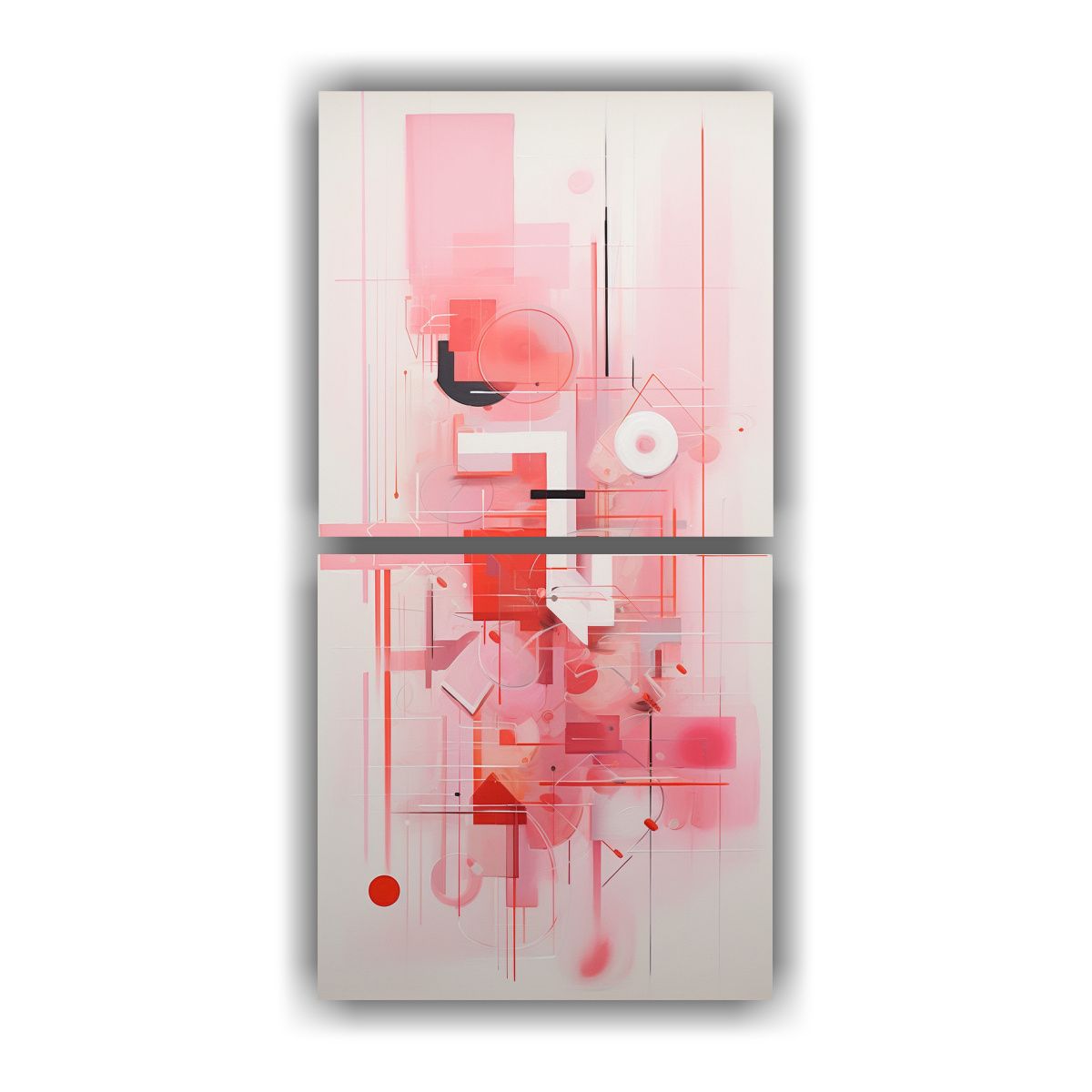 GENERICO - Dos Cuadros Luminosos De Inspiración Abstracta 40x80 Cm