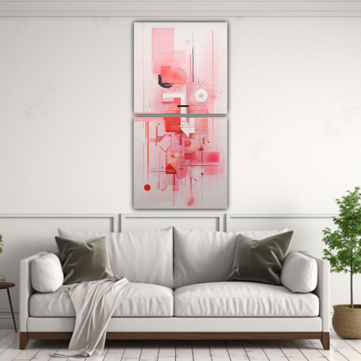 GENERICO - Dos Cuadros Luminosos De Inspiración Abstracta 40x80 Cm