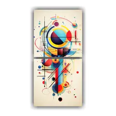GENERICO - Pinturas Arte Contemporáneo Estilo Kandinsky 20x40 Cm