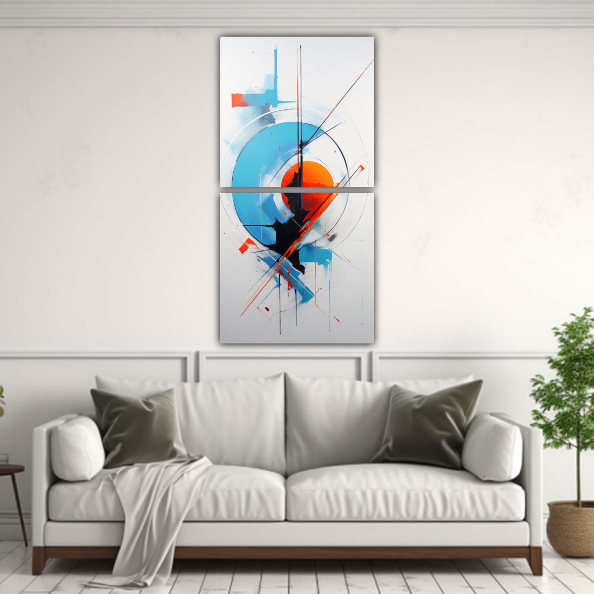 GENERICO - Pinturas Murales Abstractas Nórdicas En Bastidor 50x100 Cm