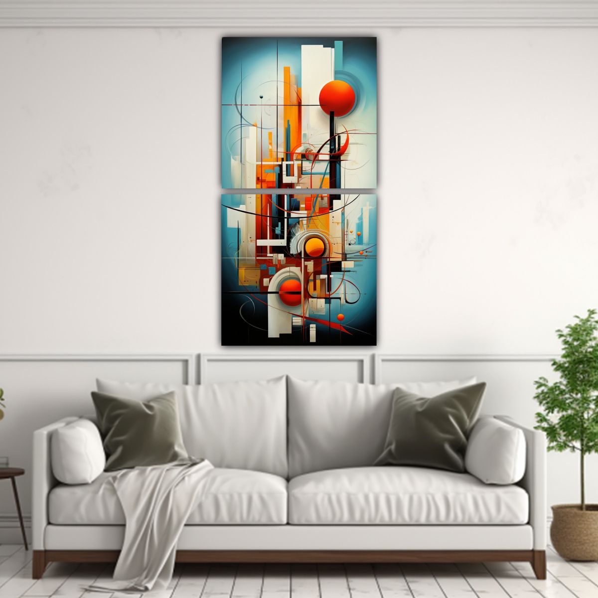 GENERICO - Cuadros Abstractos Grandes Para Decoración De 50x100 Cm