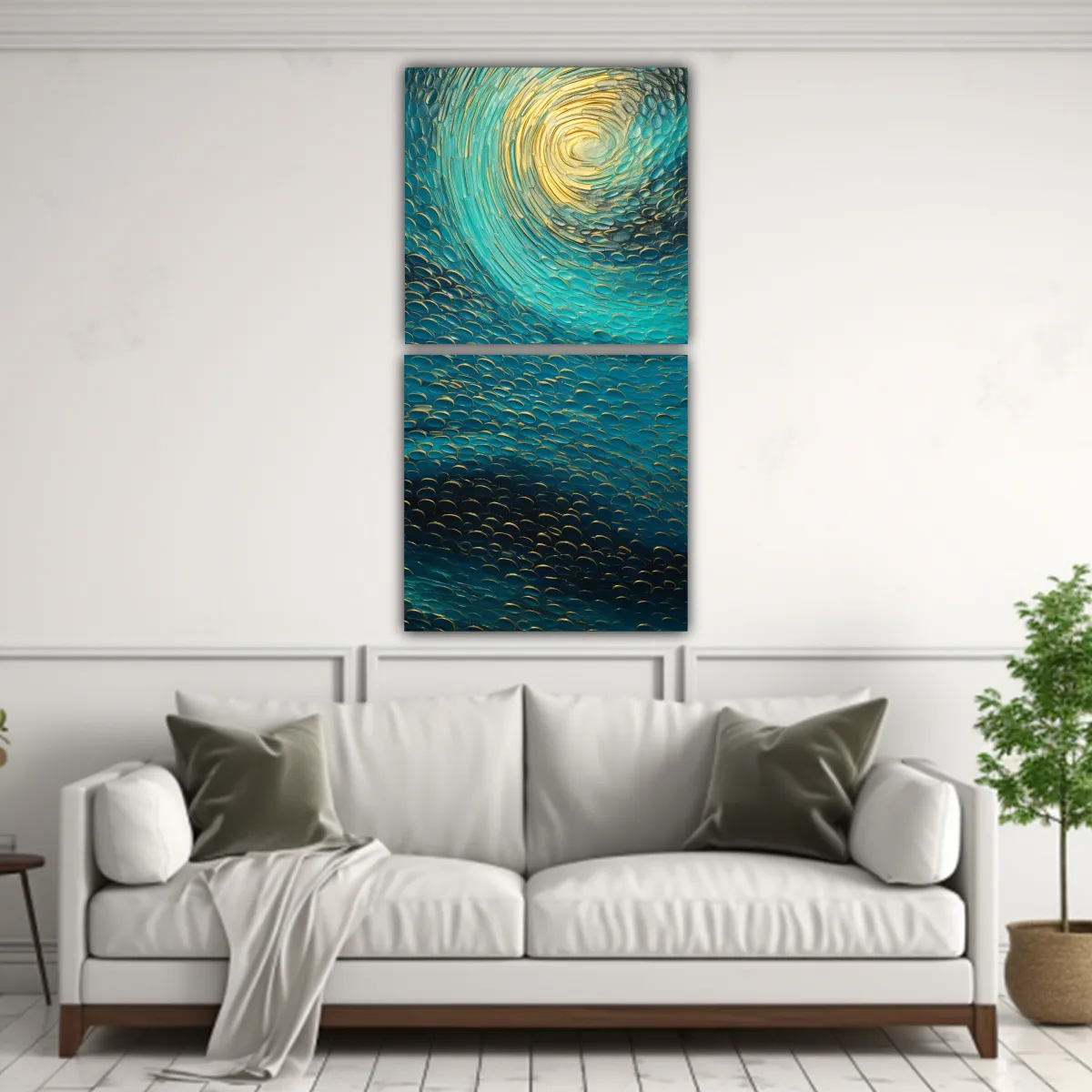 GENERICO - Pinturas Decorativas Estilo Puntillismo Luminoso 20x40 Cm
