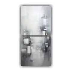 GENERICO - Cuadros Abstractos En Blanco Y Gris Belleza 20x40 Cm