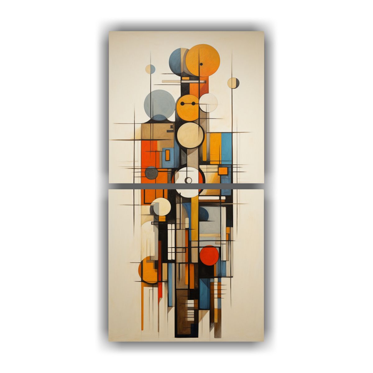 GENERICO - Cuadros Abstractos Con Figuras Geométricas En 20x40 Cm