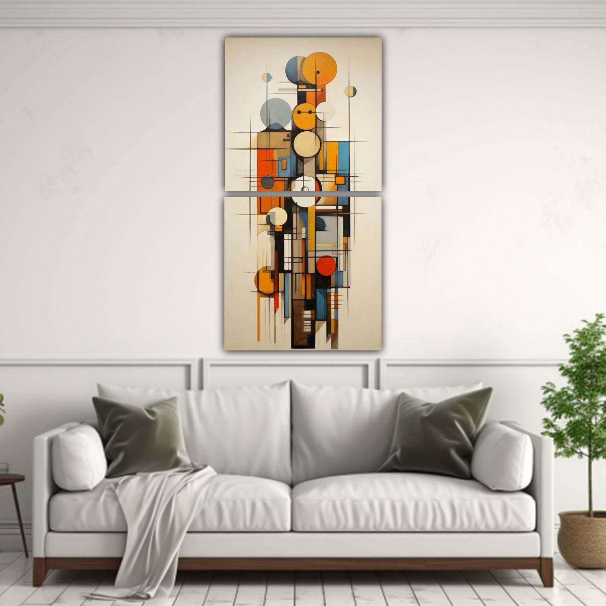 GENERICO - Cuadros Abstractos Con Figuras Geométricas En 20x40 Cm