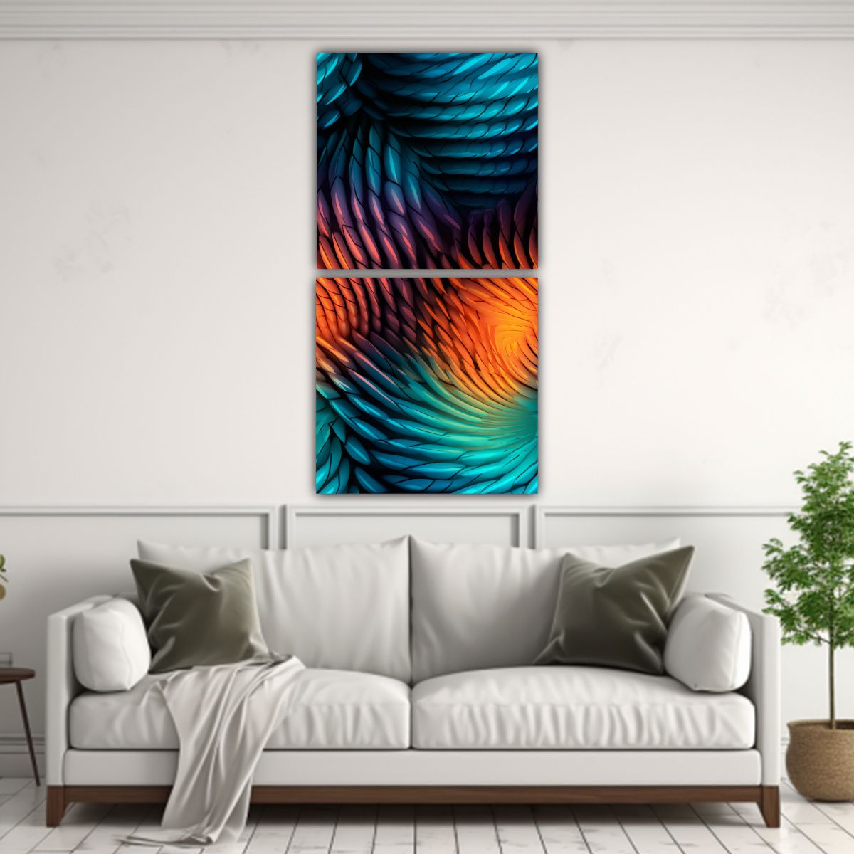 GENERICO - Artes De Pared En Hyperrealismo Azul Cálido 50x100 Cm