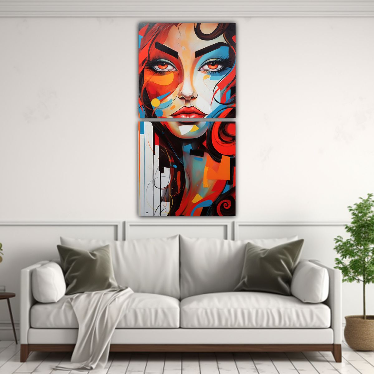 GENERICO - Cuadros Abstractos De Mujer Moderna Belleza En 30x60 Cm