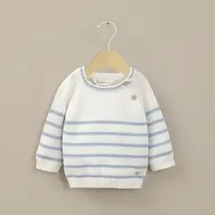 OPALINE - Sweater lineas blanco de bebé niño