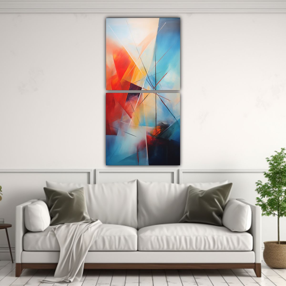 GENERICO - Cuadro Mar Abstracto Estilo Galería Pop Art 50x100 Cm