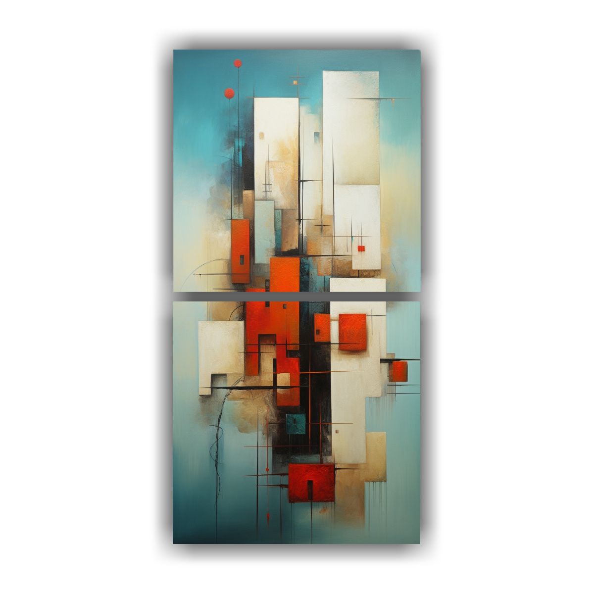 GENERICO - Cuadro Abstracto De Colores Para Habitación 40x80 Cm