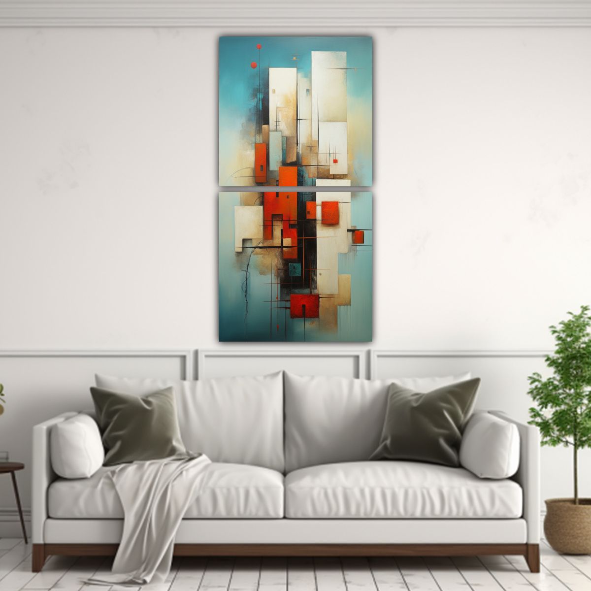 GENERICO - Cuadro Abstracto De Colores Para Habitación 40x80 Cm