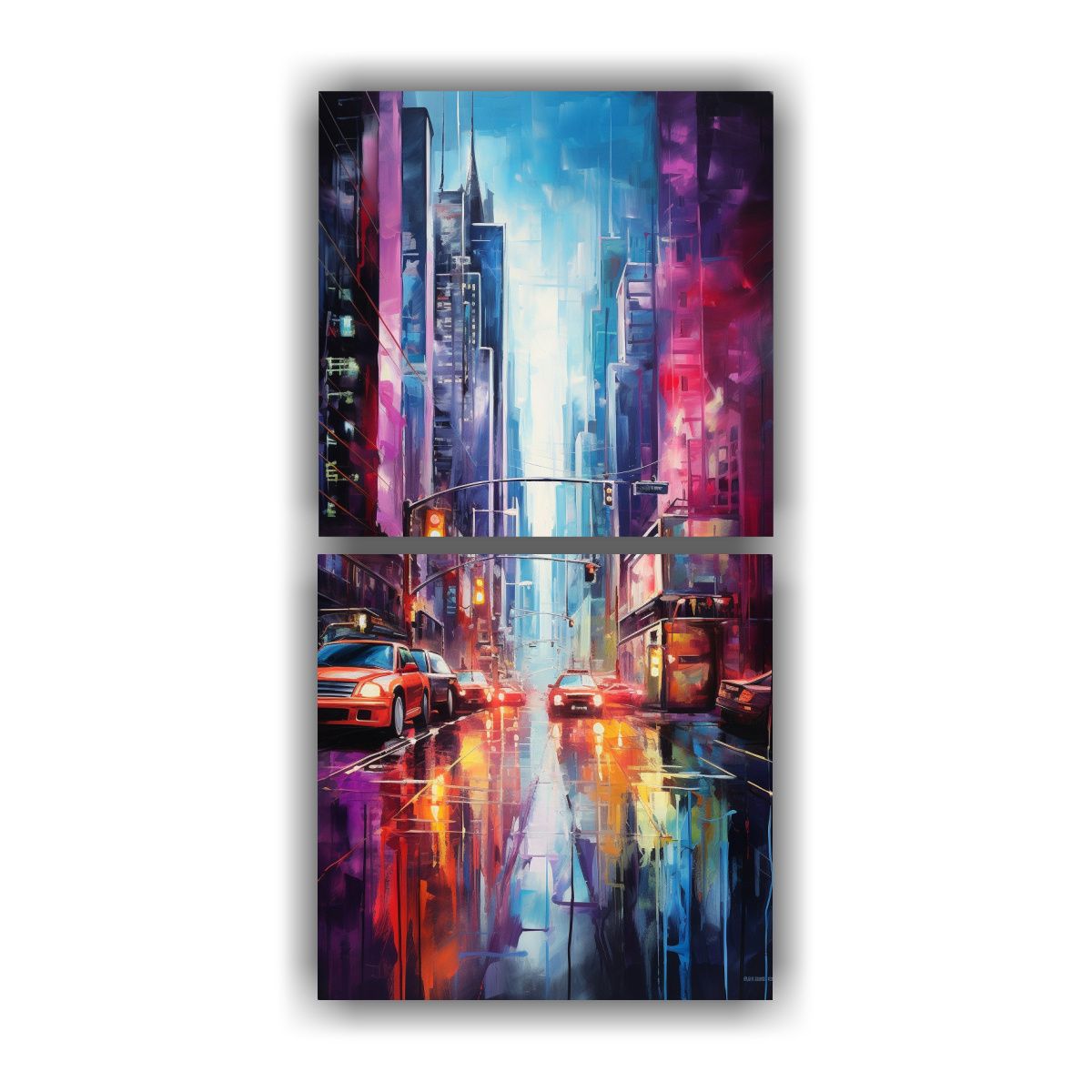 GENERICO - Pinturas Decorativas Abstractas De La Ciudad De 20x40 Cm