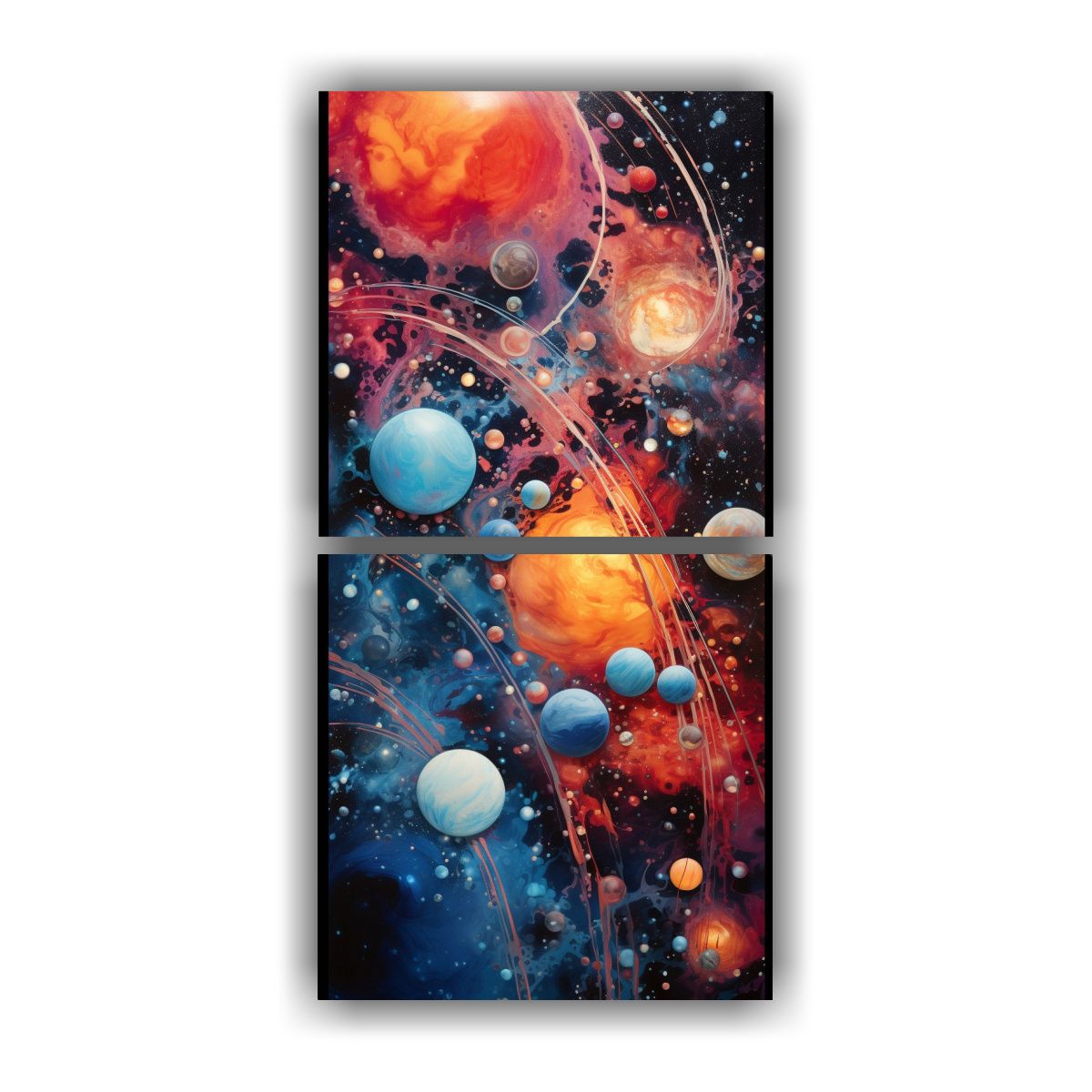 GENERICO - Cuadro Decorativo Celestial Con Planetas Y 40x80 Cm