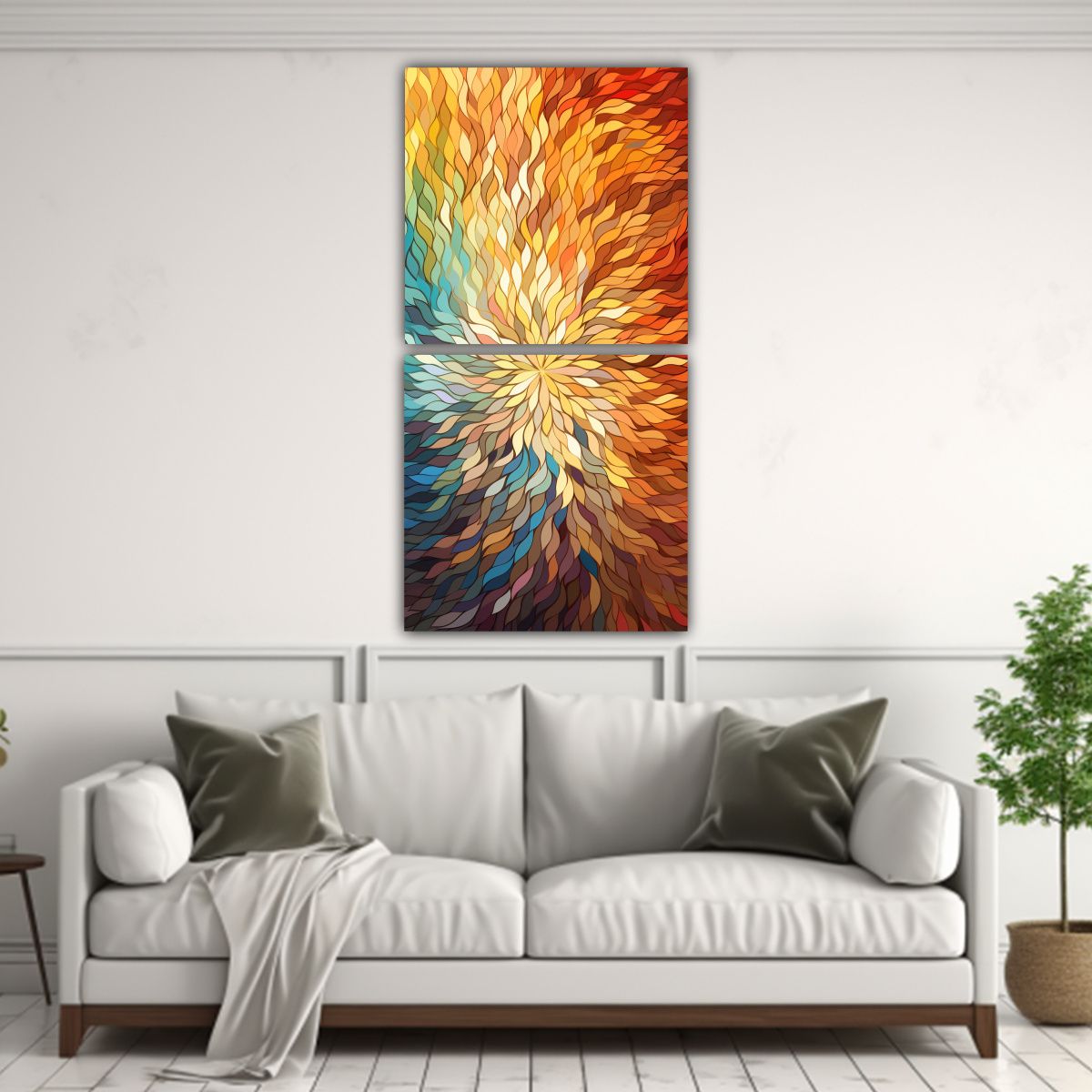 GENERICO - Pinturas Decorativas Con Patrones De Colores 20x40 Cm