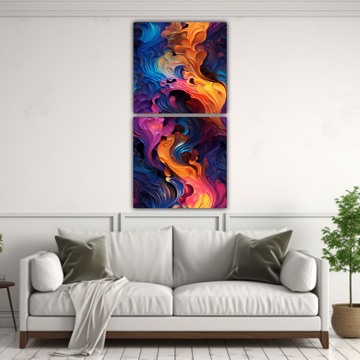 GENERICO - Pintura Abstracta Lienzo Moderno Belleza Ola 20x40 Cm