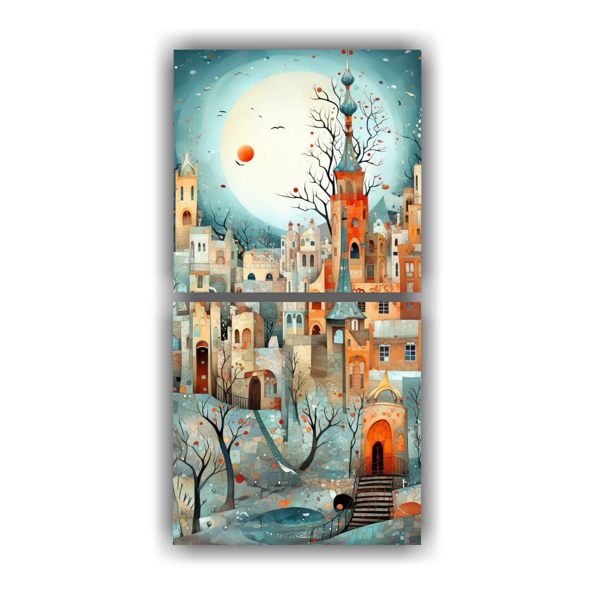 GENERICO - Dos Telas En Bastidor Decorativo Minimalismo By 40x80 Cm