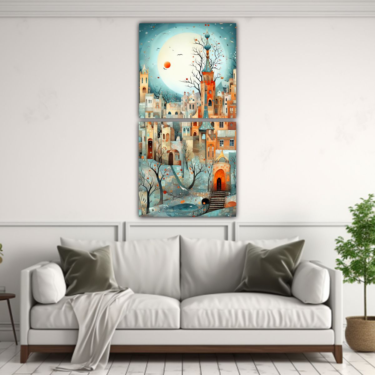 GENERICO - Dos Telas En Bastidor Decorativo Minimalismo By 40x80 Cm