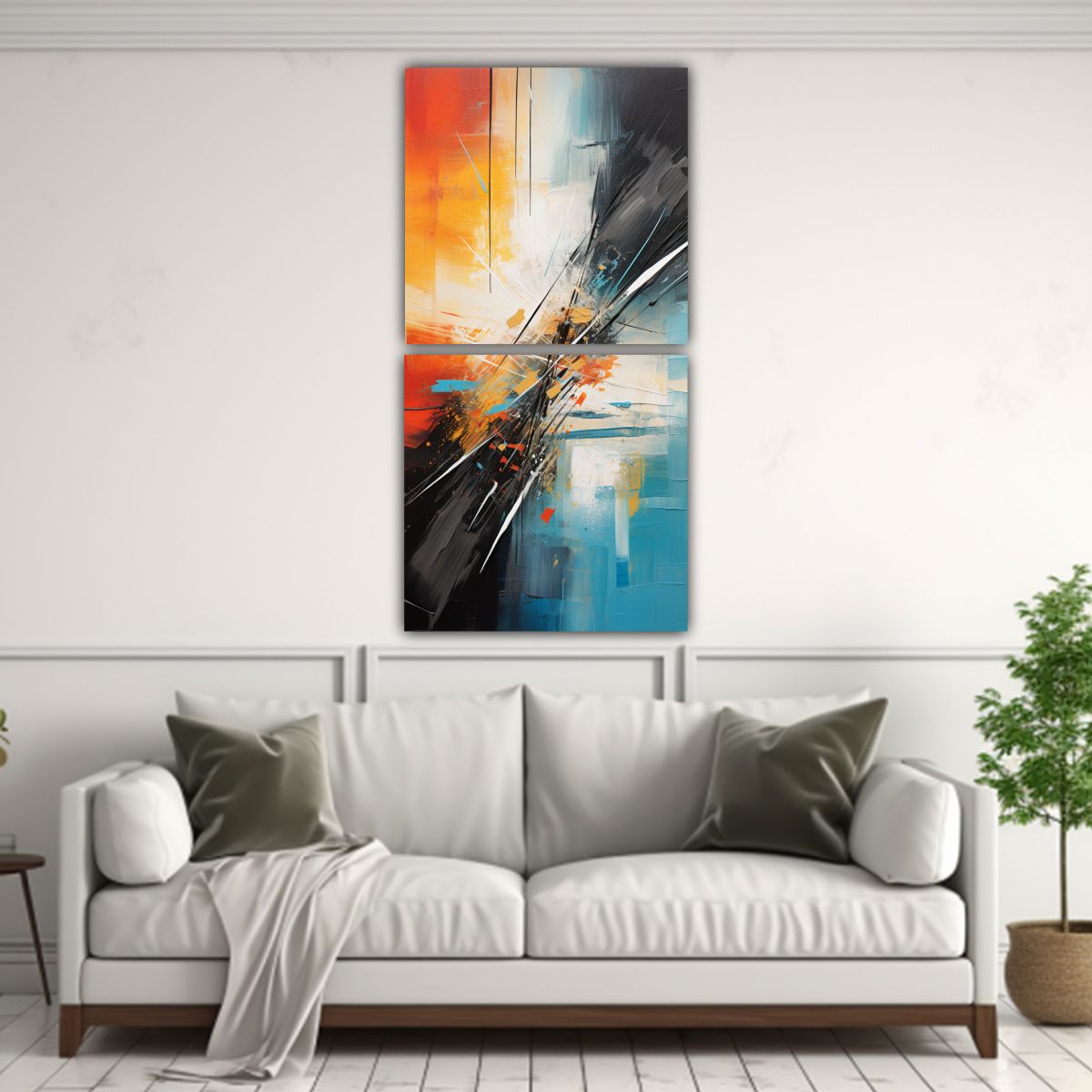 GENERICO - Pinturas Decorativas De Set 2 Canvas Cuadro 60x120 Cm