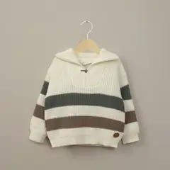 OPALINE - Sweater crema cuello alto de niño 40825
