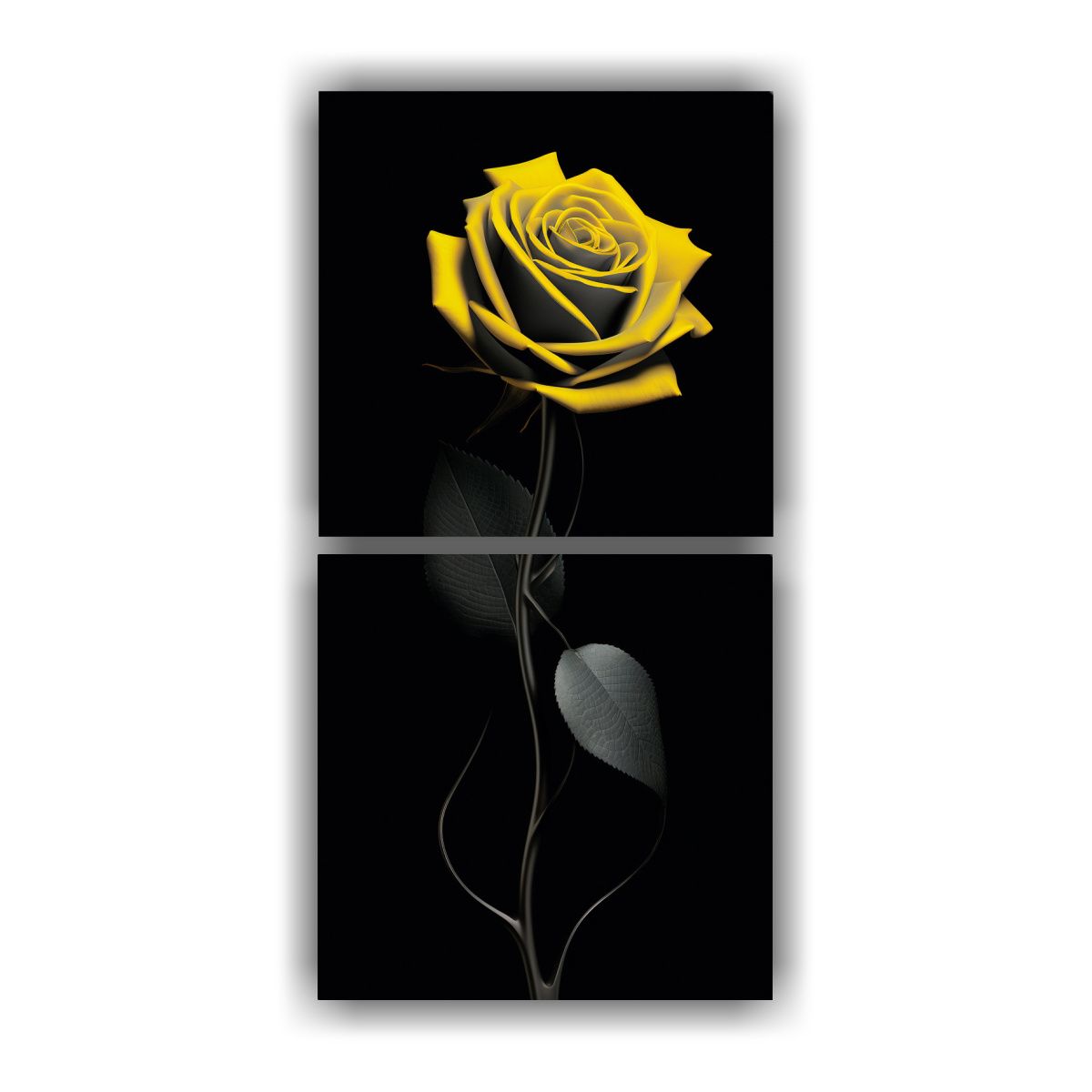 GENERICO - Cuadros Innovadores Asimétricos Negros Y 30x60 Cm