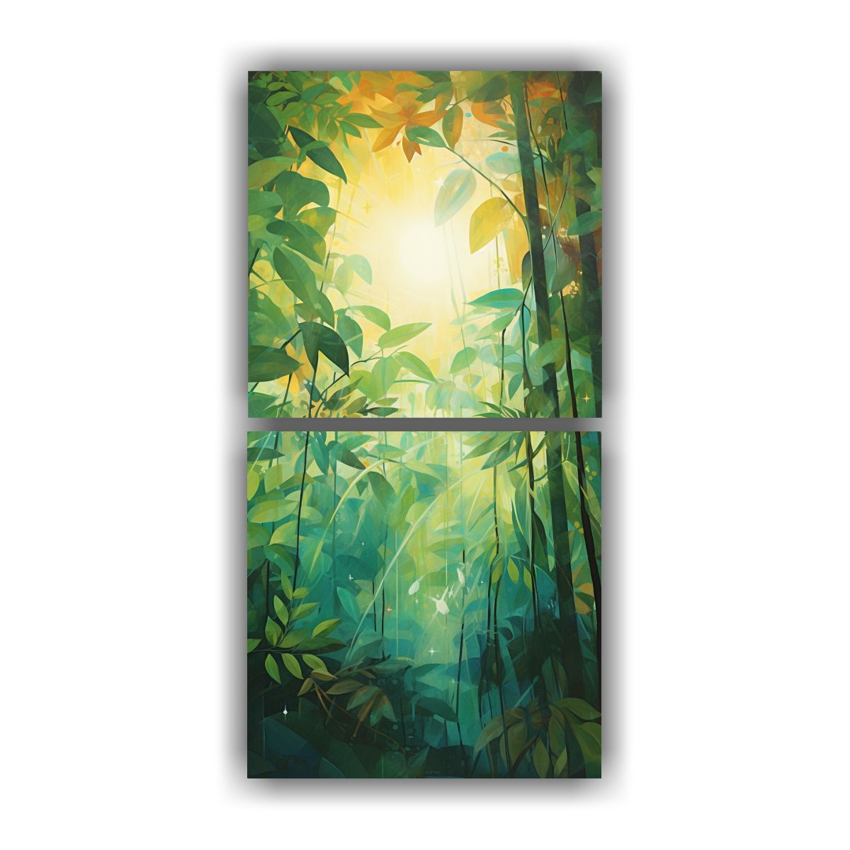GENERICO - Pinturas Hermosas De Bosque Lluvioso En Abstracto 50x100 Cm