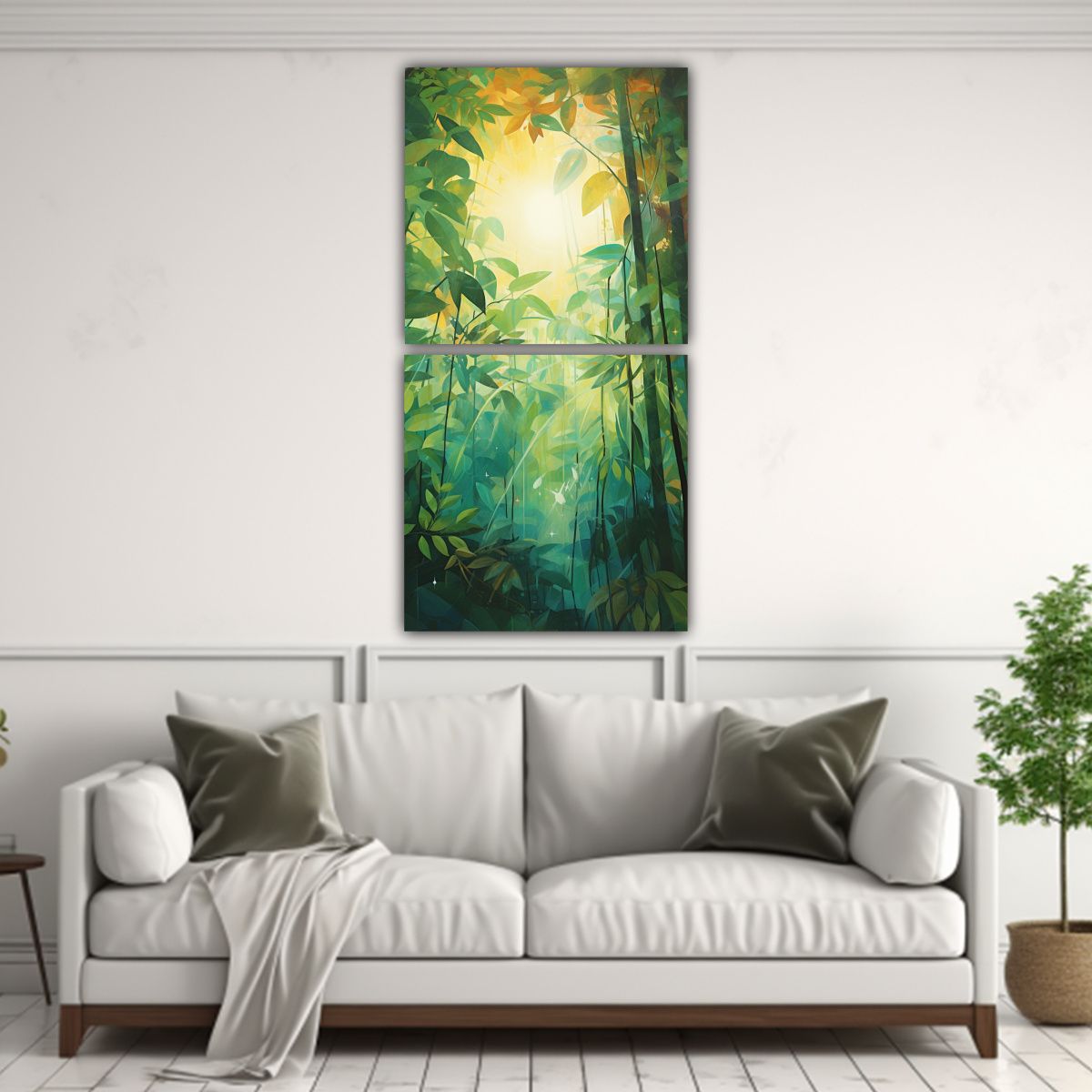GENERICO - Pinturas Hermosas De Bosque Lluvioso En Abstracto 50x100 Cm