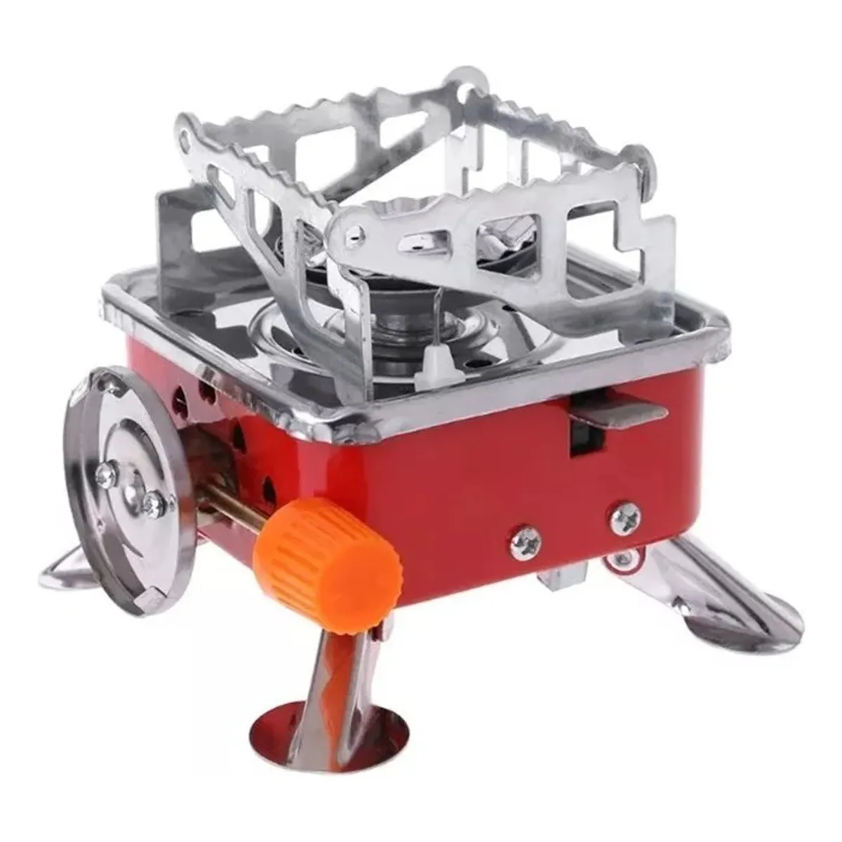GENERICO - Mini Cocinilla Portatil De Camping A Gas Plegable Rojo