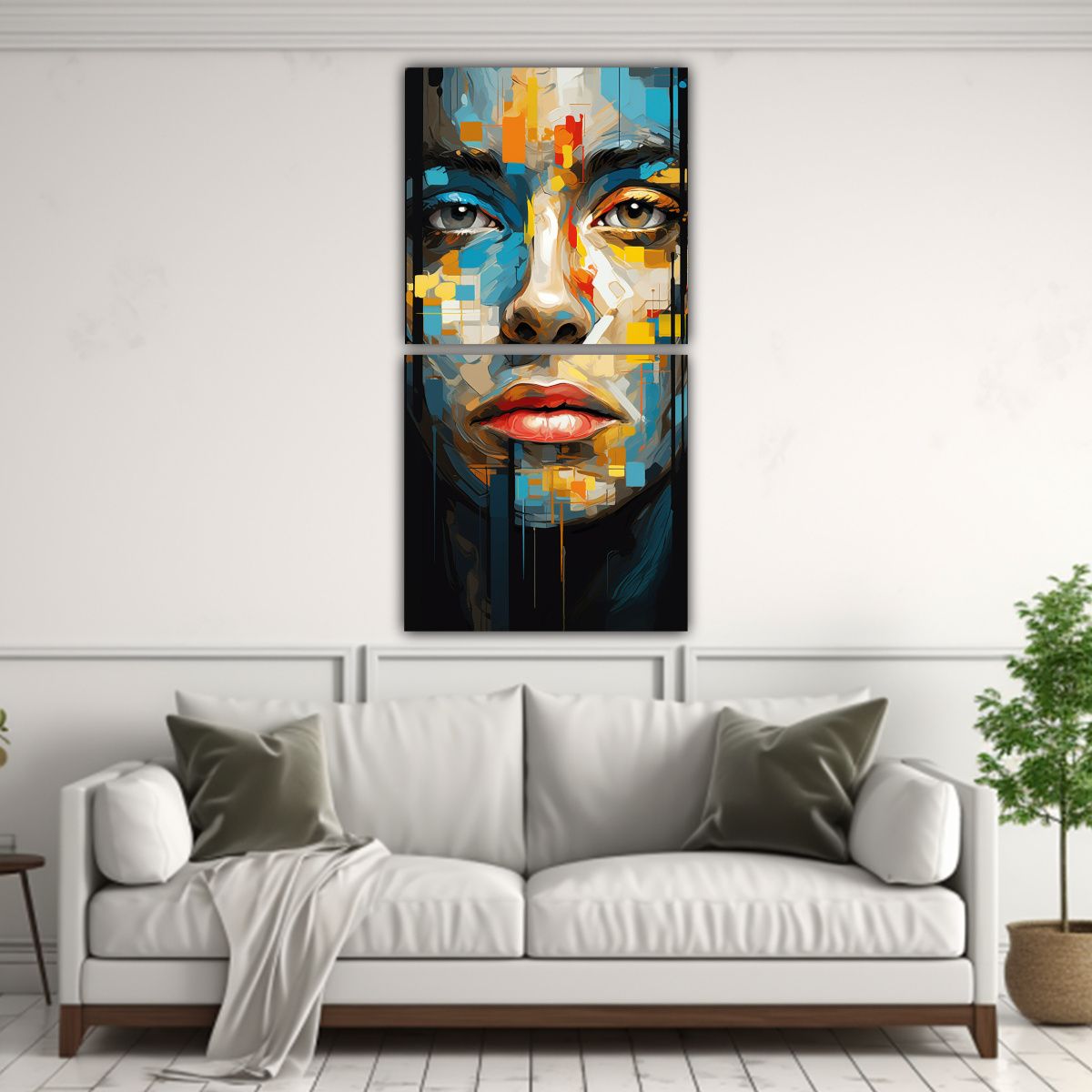 GENERICO - Pinturas Decorativas Abstractas De Rostro De 20x40 Cm
