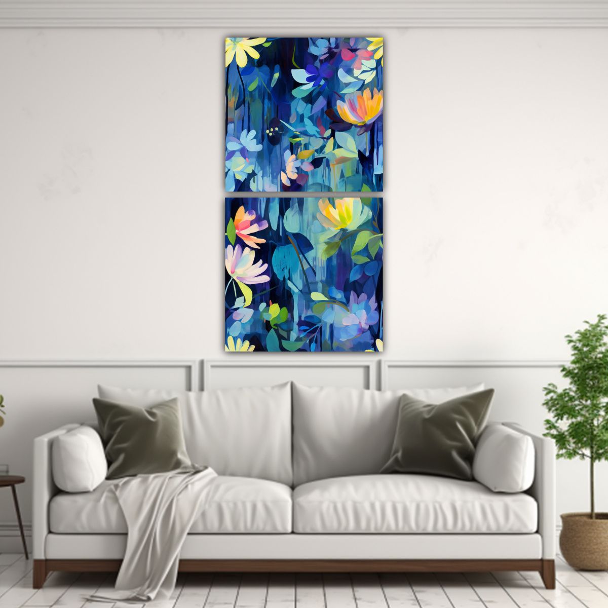 GENERICO - Cuadros Abstracción Clásico Con Patrón 60x120 Cm